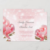 Invitation Mariage aux Roses Roses Élégantes (Devant / Derrière)