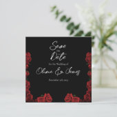 Invitation Mariage aux Roses Rouges (Debout devant)