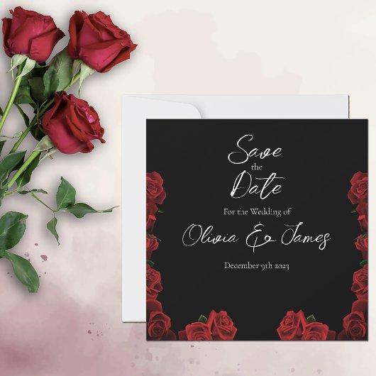 Invitation Mariage aux Roses Rouges