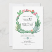 Invitation Mariage aux Succulentes Aquarelles (Devant)