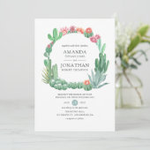 Invitation Mariage aux Succulentes Aquarelles (Debout devant)