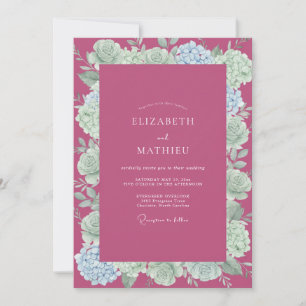 Invitation Mariage aux Succulentes Framboise