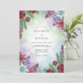 Invitation Mariage aux Teintes de Lilas Rouge (Debout devant)