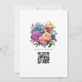 Invitation Mariage aux tons de bijoux et floraux verts (Dos)