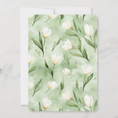 Invitation Mariage aux Tulipes Blanches et Vertes Pretty (Dos)