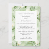Invitation Mariage aux Tulipes Blanches et Vertes Pretty (Devant)
