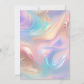 Invitation Mariage aux vagues abstraites pastel rétro groovy (Dos)