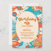 Invitation Mariage aux Vibes Groovy Boho Plage Fun (Devant)