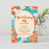 Invitation Mariage aux Vibes Groovy Boho Plage Fun (Debout devant)