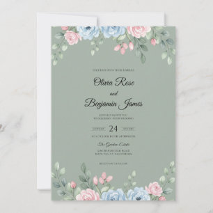 Invitation Mariage aux Vignes Céruléennes Mousse de Mer