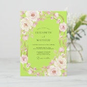 Invitation Mariage aux vignes Chartreuse Rose (Debout devant)