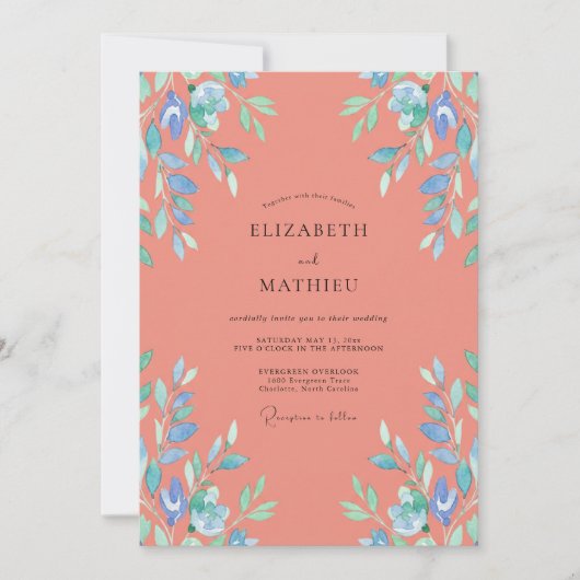 Invitation Mariage aux vignes d'abricot (Devant)