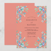 Invitation Mariage aux vignes d'abricot (Devant / Derrière)