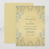 Invitation Mariage aux Vignes Jaune Beurré (Devant / Derrière)