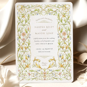 Invitation Mariage aux Vignes Rococo Dorées
