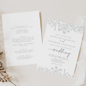 Invitation Mariage avant et arrière Fleur sauvage neutre