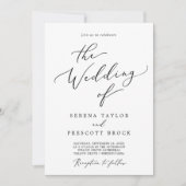 Invitation Mariage avant et arrière noir délicat (Devant)