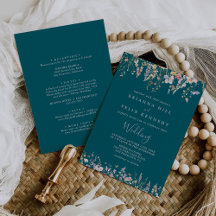Mariage avant et arrière vert Fleur sauvage multic