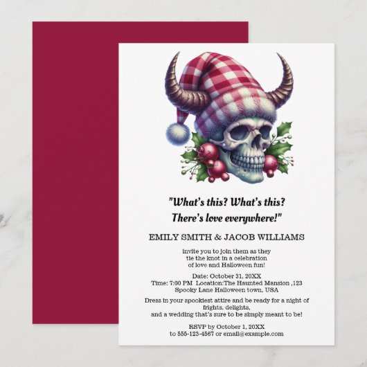 Invitation Mariage avant Noël (Devant / Derrière)