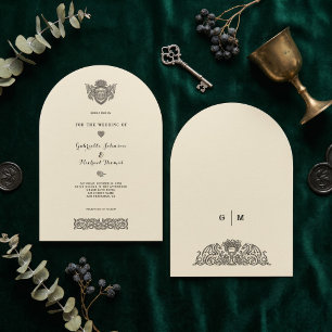 Invitation Mariage avec Arche de Crête de Dragon de Nœud Celt