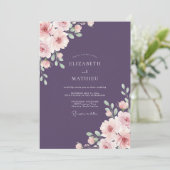 Invitation Mariage avec Arche Fleurie de Prune (Debout devant)