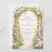 Invitation Mariage avec Arche Florale de Jardin (Devant)