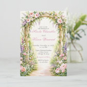 Invitation Mariage avec Arche Florale de Jardin (Debout devant)