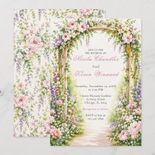 Invitation Mariage avec Arche Florale de Jardin