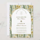 Invitation Mariage avec Arche Florale Vert Sauge (Devant)