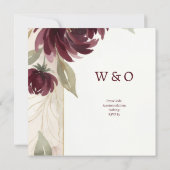 Invitation Mariage avec Bordure de Rose Bourguignonne (Dos)