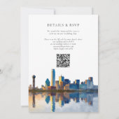Invitation Mariage avec code QR aquarelle de la skyline de Da (Dos)