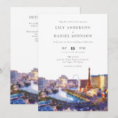 Invitation Mariage avec code QR aquarelle de la skyline de La (Devant / Derrière)