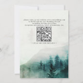 Invitation Mariage avec code QR aquarelle rustique du lac de (Dos)