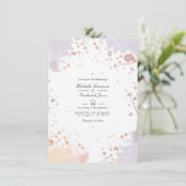 Invitation Mariage avec code QR de peinture Rose Gold et past (Debout devant)