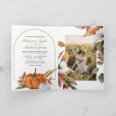 Invitation Mariage avec code QR de photo de citrouille Bohème (Intérieur)