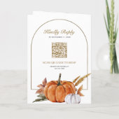 Invitation Mariage avec code QR de photo de citrouille Bohème (Dos)