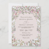 Invitation Mariage avec Code QR de Portail de Jardin à l'Aqua (Devant)