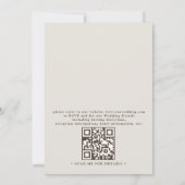 Invitation Mariage avec Code QR Herbe de Pampas Bleu Marine T (Dos)