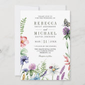Invitation Mariage avec code QR pour collage photo de fleurs (Devant)