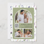Invitation Mariage avec code QR pour collage photo de fleurs (Dos)