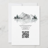 Invitation Mariage avec code QR RSVP Crête Monogramme au bord (Dos)