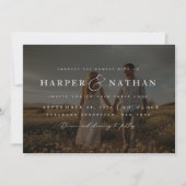 Invitation Mariage avec code QR RSVP et superposition de phot (Devant)
