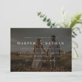 Invitation Mariage avec code QR RSVP et superposition de phot (Debout devant)