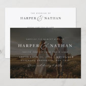 Invitation Mariage avec code QR RSVP et superposition de phot (Devant / Derrière)