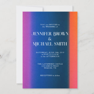 Invitation Mariage avec dégradé de coucher de soleil moderne