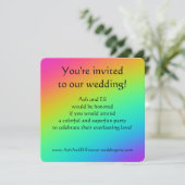 Invitation Mariage avec dégradé de couleurs arc-en-ciel vives (Debout devant)