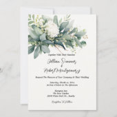 Invitation Mariage avec des accents dorés et de la verdure fl (Devant)