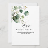 Invitation Mariage avec des accents dorés et de la verdure fl (Dos)