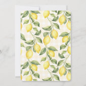 Invitation Mariage avec des citrons jaunes frais (Dos)