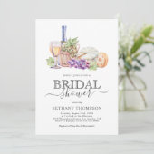 Invitation Mariage avec du Vin et du Fromage (Debout devant)